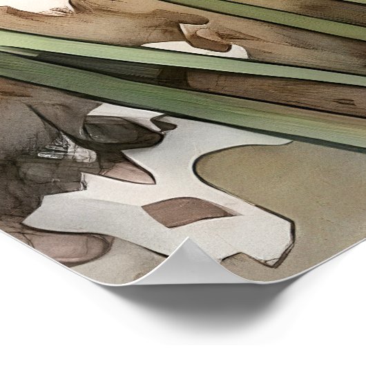 ダッフォディルアンダースノーウォールアートフローラスクエア ポスター (角)