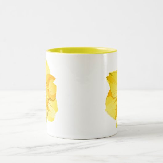 ダッフォディルイエローショートトランペット春花 ツートーンマグカップ (中央)