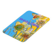 ダッフォディルウォーターカラーイエロー春フラワーアートカード マグネット (左側)