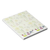 ダッフォディルパンシーワイルドフラワーボタニカルスケッチが並ぶ ノートパッド (アングル)