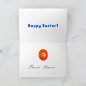 ダッフォディルフラワーズ春イースターエッグブルーイエローレッド シーズンカード (内部)