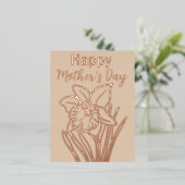 ダッフォディルフローラハッピーマザーズデイ金ゴールド 箔シーズンポストカード (立ち正面)