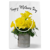 ダッフォディルブーケ母の日 ミディアムペーパーバッグ (正面)