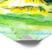 ダッフォディル春ウォーターカラーアートポスター ポスター (角)