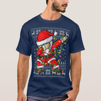 ダッブリングサンタクロースのクリスマスライト、醜いサンタクロースのクリスマス Tシャツ
