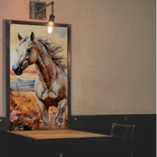ダップドグレーの野生の馬のデコパージュ 薄葉紙