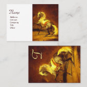 ダップドグレーホースモノグラム白金メタリック 名刺 (正面/裏面)