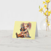 ダップルドッグ あらゆる場面 カード (黄色い花)