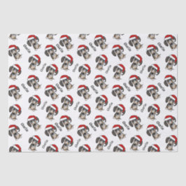 ダップル ダックスフント クリスマス オリジナル 名前入り かわいい 犬 薄葉紙