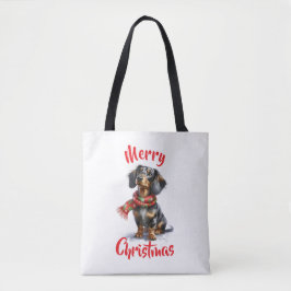 ダップル ダックスフンド メリークリスマス トート