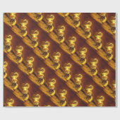 ダップ灰色の馬、金ゴールド黄色、茶色 ラッピングペーパー (フラット)