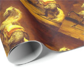 ダップ灰色の馬、金ゴールド黄色、茶色 ラッピングペーパー (ロールコーナー)