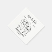 ダッユニークシュント犬のスケッチを2つ結婚やらない スタンダードカクテルナプキン (角)