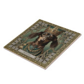 ダッ威厳のあるシュント王パーソナライズされたアールデコ タイル (側面)