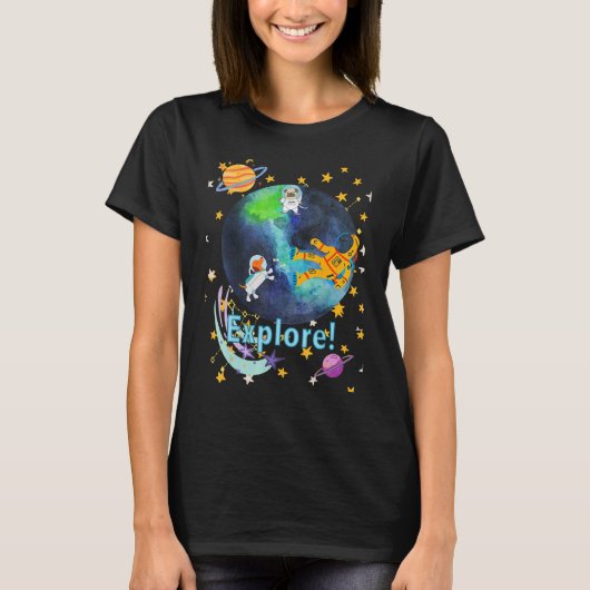 ダッ最高のシュントキュートWiener Dog Science Explore Tシャツ (正面)
