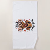 ダッ最高のシュントパパエバーTシャツ ビーチタオル (正面)