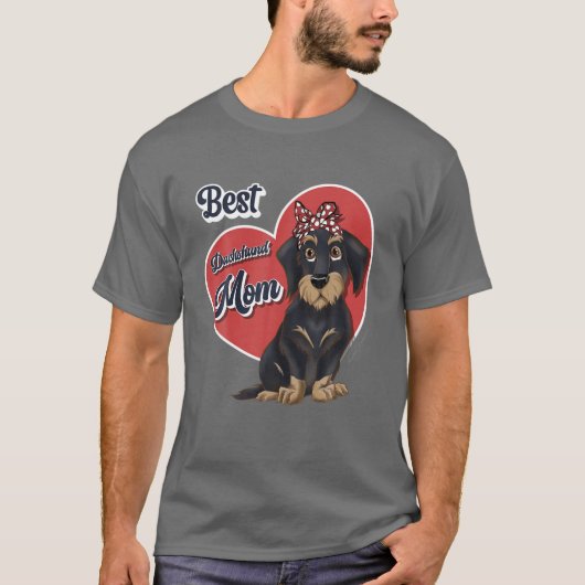 ダッ最高のシュントママかわいい針金毛犬 Tシャツ (正面)