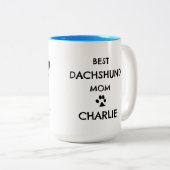 ダッ最高のシュントママキュートウィーナーパーソナライズされた ツートーンマグカップ (正面右)