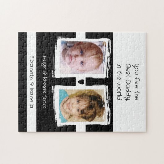 ダッ最高の2枚の写真の名前の追加 ジグソーパズル (横)