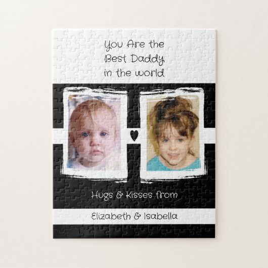 ダッ最高の2枚の写真の名前の追加 ジグソーパズル (縦)