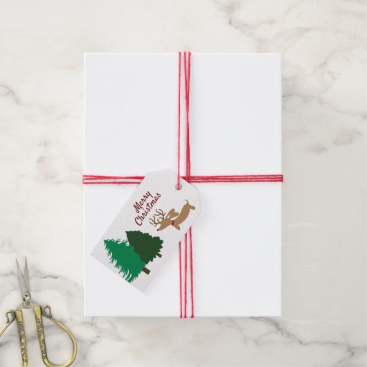 ダッ素朴シュントラベルクリスマスドキシー ギフトタグ (より糸付き)