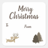 ダッ素朴シュントラベルクリスマスドキシー スクエアシール (正面)