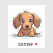 ダッ魅力的シュントPup、大きな茶色の目、小 シール (シート)
