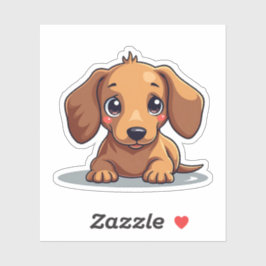 ダッ魅力的シュントPup、大きな茶色の目、小 シール