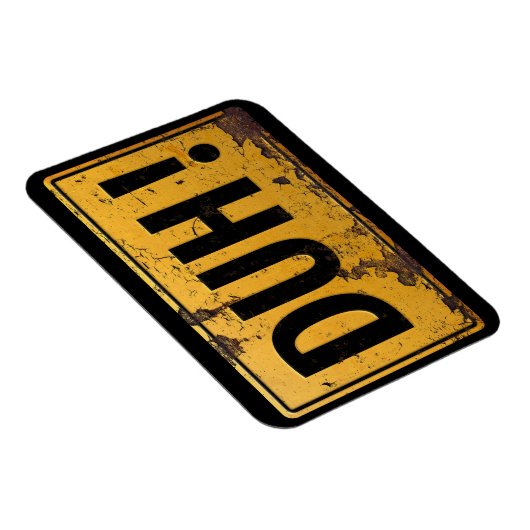 ダッ! – 金おもしろい属危険警戒ジョーク マグネット (右側)