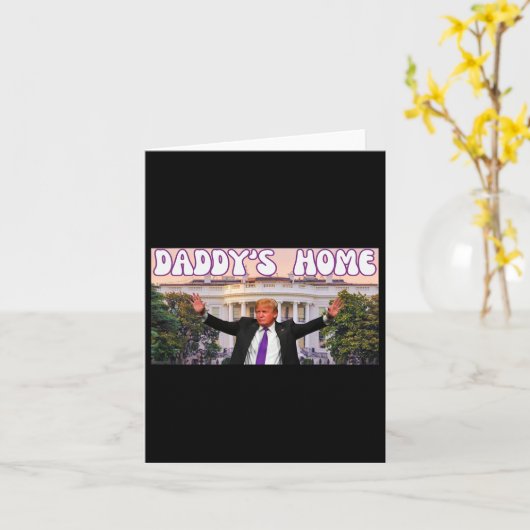 ダディおもしろいのホームトランプ2024トランプGIF付きスタンド カード (黄色い花)