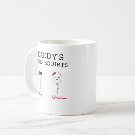 ダディおもしろいの小さなリス2子供コーヒーマグ コーヒーマグカップ (正面左)