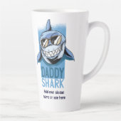 ダディおもしろいシャークファーズデー誕生日ギフトカスタム カフェラテマグ (右)