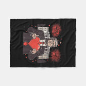 ダディおもしろいズホームトランプハートホワイトハウスヴァレンティ フリースブランケット (正面(横))