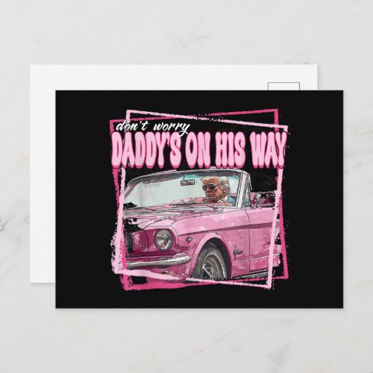 ダディおもしろいズホームトランプピンク2024テイクアメリカバ ポストカード (正面/裏面)