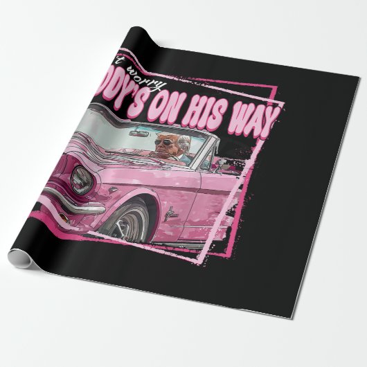 ダディおもしろいズホームトランプピンク2024テイクアメリカバ ラッピングペーパー (アンロールド)