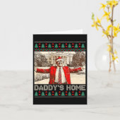 ダディおもしろいズホームトランプ醜いクリスマスクリスマスパジャム カード (黄色い花)