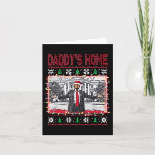 ダディおもしろいズホームトランプ醜いクリスマスセーターXm カード (正面)