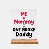 ダディおもしろいユニセックスーのワードアート子供部屋を破った アクリルサイン (正面)