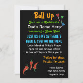 ダディおもしろいーがシャワーを浴びる – Darts and Farts 招待状 (裏面)