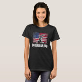 ダディなドーベルマン 父の日 アメリカ国旗 Tシャツ (正面フル)