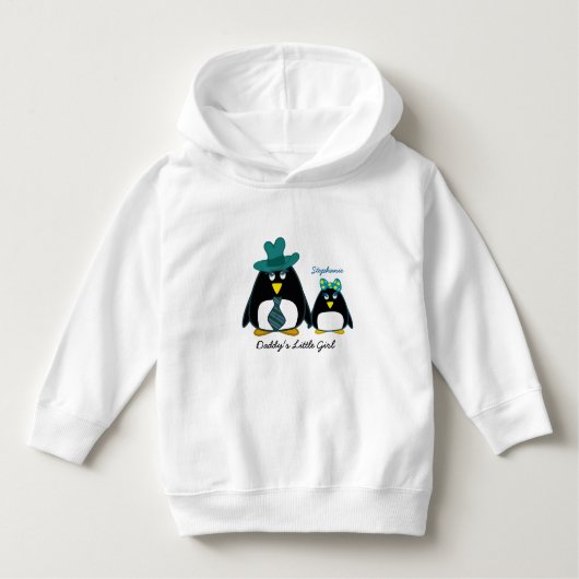 ダディの小さな女の子名前をカスタムするクリスマスフード付きスウェットシャツ (正面)