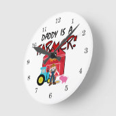 ダディイザファーマーT ラウンド壁時計 (傾斜)