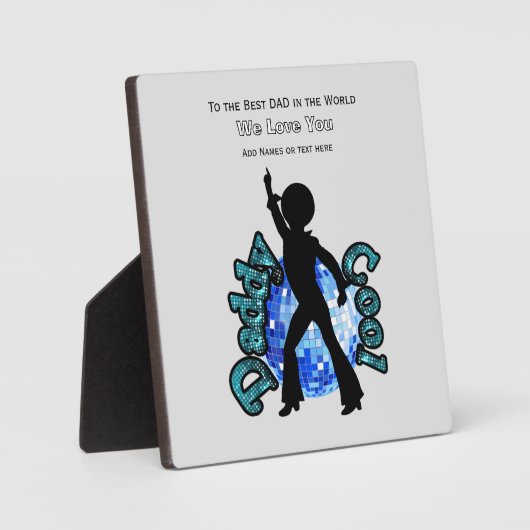 ダディクールディスコボールダンス父の日 フォトプラーク (正面)