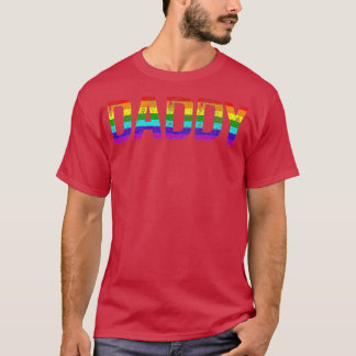 ダディゲイプライド月LGBTQファーズデイレインボーフル Tシャツ