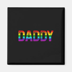 ダディゲイプライド月Lgbtq父親の日レインボーFl マグネット