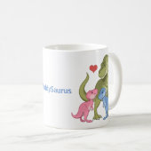 ダディサウルスグリーンTレックス&ベビーガールボーイ恐竜 コーヒーマグカップ (正面右)