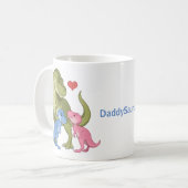 ダディサウルスグリーンTレックス&ベビーガールボーイ恐竜 コーヒーマグカップ (正面左)