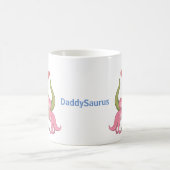 ダディサウルスグリーンTレックス&ベビーガールボーイ恐竜 コーヒーマグカップ (中央)