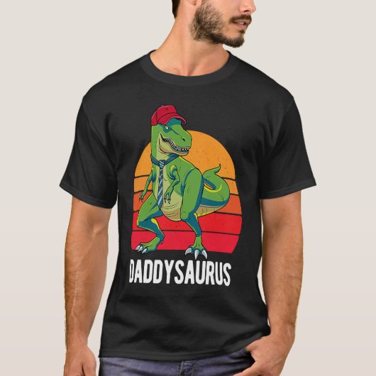 ダディサウルス父の日レックスダディサウルスメンズ Tシャツ (正面)