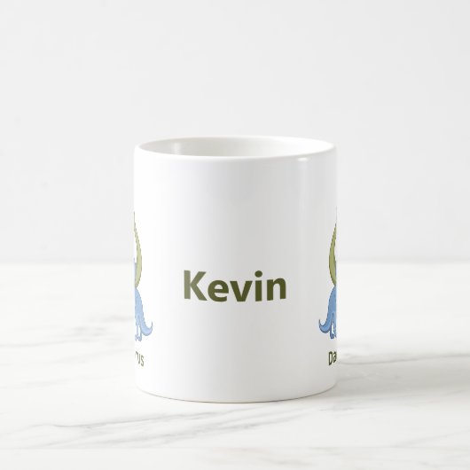 ダディサウルスTレックスと男の赤ちゃん恐竜 コーヒーマグカップ (中央)